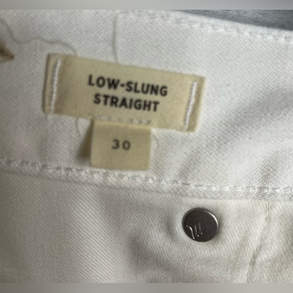 MADEWELL LowSlung Straight Pants  White High Rise Size 30 Office Academia Preppy - Picture 8 of 12